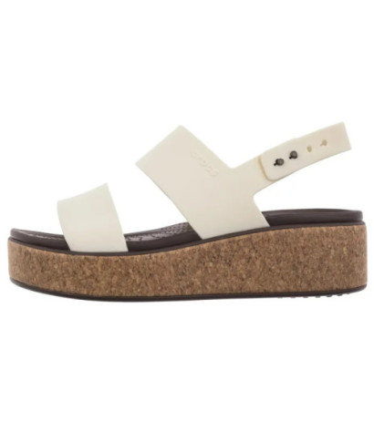 Crocs Brooklyn Cork Low Wedge Chalk 211144-0WV (CR370-b) bateliai