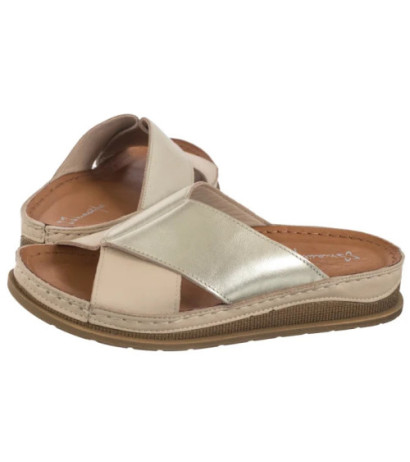Maciejka Beżowe/Złote L4986-37/00-0 (MA1395-a) Women's Shoes/Flip Flops
