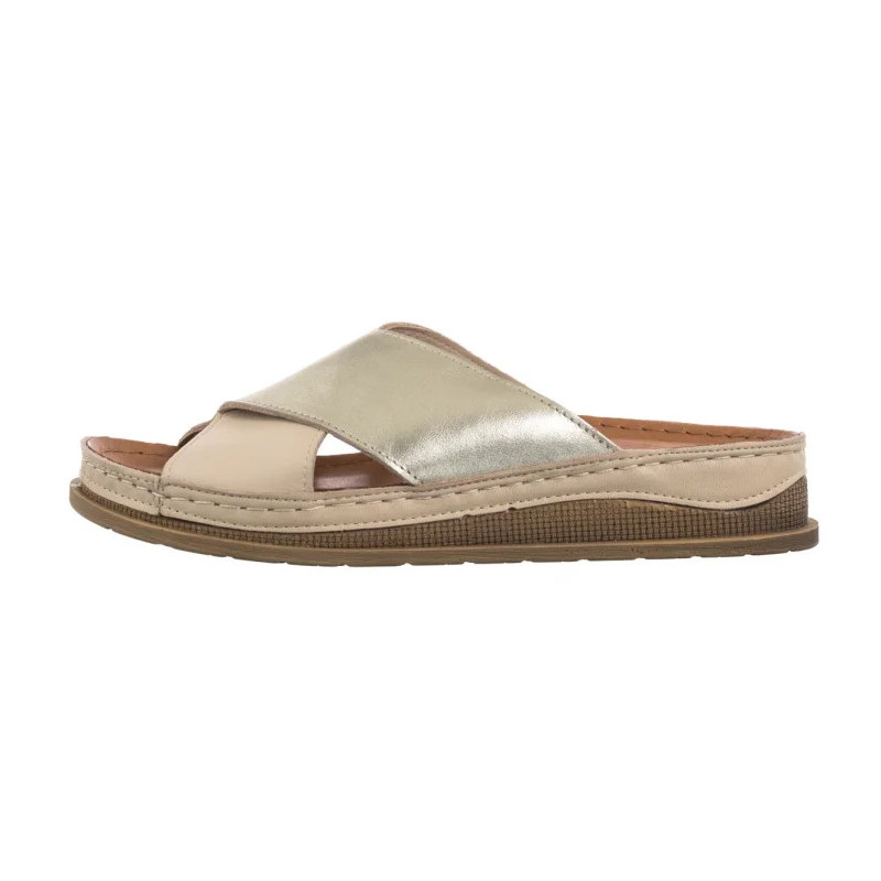 Maciejka Beżowe/Złote L4986-37/00-0 (MA1395-a) Women's Shoes/Flip Flops