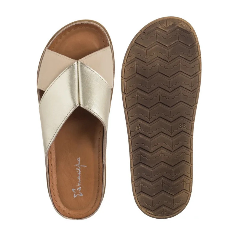 Maciejka Beżowe/Złote L4986-37/00-0 (MA1395-a) Sieviešu apavi/Flip Flops