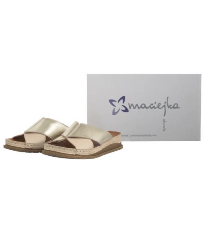 Maciejka Beżowe/Złote L4986-37/00-0 (MA1395-a) Sieviešu apavi/Flip Flops