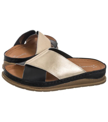 Maciejka Czarne/Złote L4986-25/00-0 (MA1395-b) Sieviešu apavi/Flip Flops
