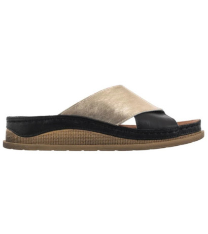 Maciejka Czarne/Złote L4986-25/00-0 (MA1395-b) Sieviešu apavi/Flip Flops