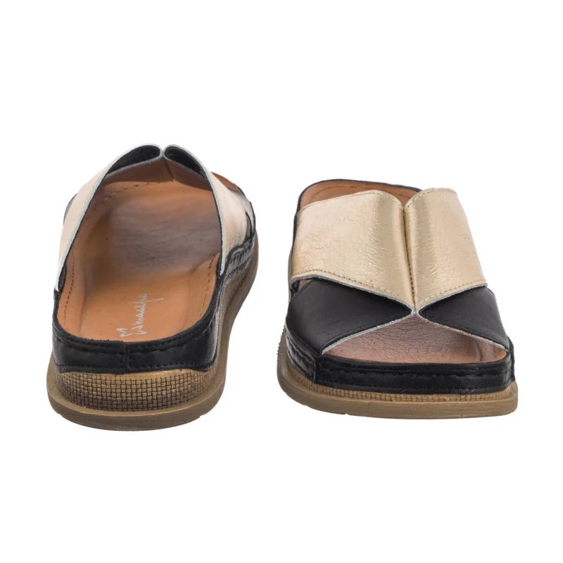 Maciejka Czarne/Złote L4986-25/00-0 (MA1395-b) Women's Shoes/Flip Flops