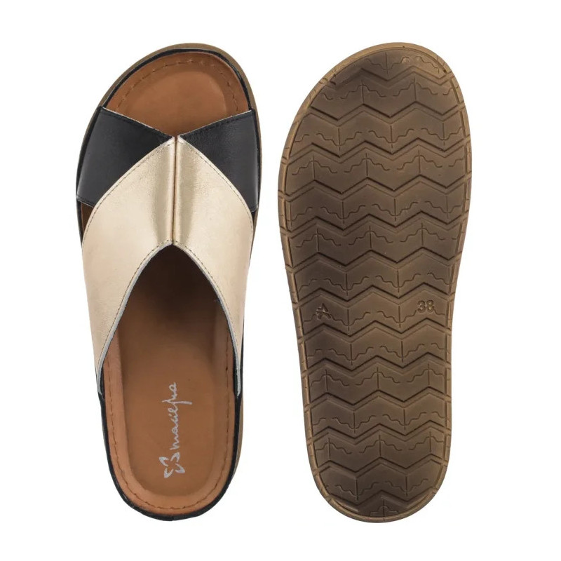 Maciejka Czarne/Złote L4986-25/00-0 (MA1395-b) Women's Shoes/Flip Flops