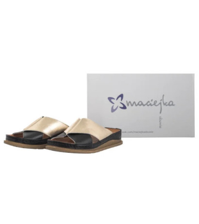 Maciejka Czarne/Złote L4986-25/00-0 (MA1395-b) Women's Shoes/Flip Flops