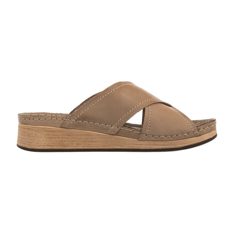 Ryłko Beżowe T1GI5___ _B52 (RY1104-a) Sieviešu apavi/Flip Flops