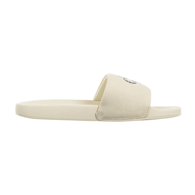 Calvin Klein Slide Monogram Wn Logo Ck Sweet Corn YW0YW01967 AD6 (CK675-a) Women's Shoes/Flip Flops