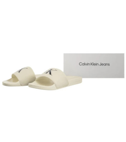 Calvin Klein Slide Monogram Wn Logo Ck Sweet Corn YW0YW01967 AD6 (CK675-a) Sieviešu apavi/Flip Flops