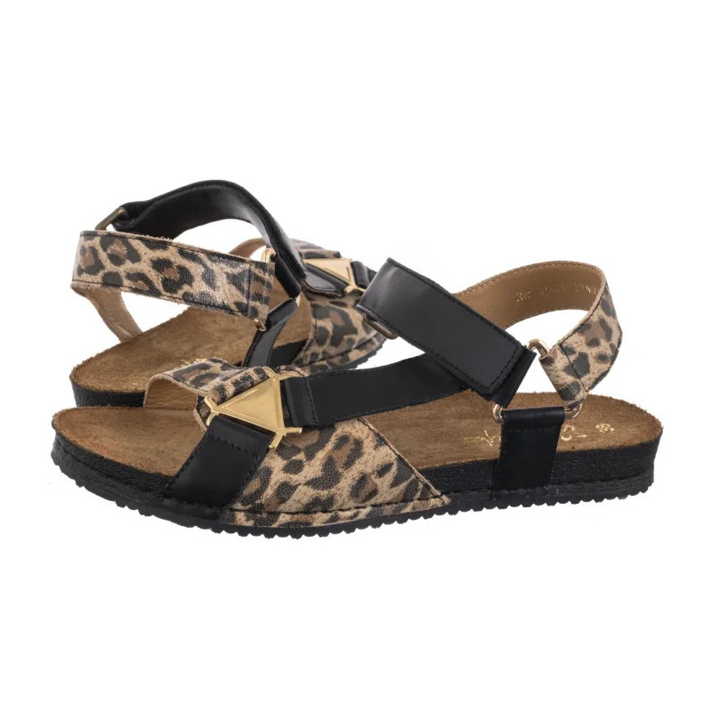 Maciejka Czarny+Pantera 07026-20/00-1 (MA1399-b) sandals