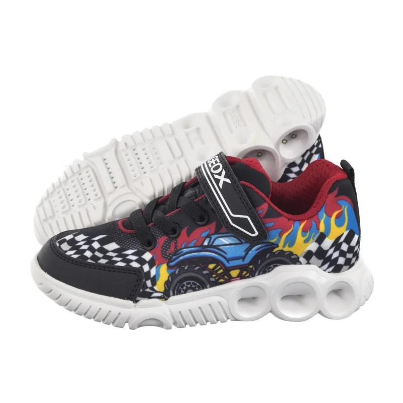 Geox J Wroom B. D -Pr.Mesh + Pr.Dbk Black/Red J55GAD 02ACE C0048 (GE205-a) sports shoes