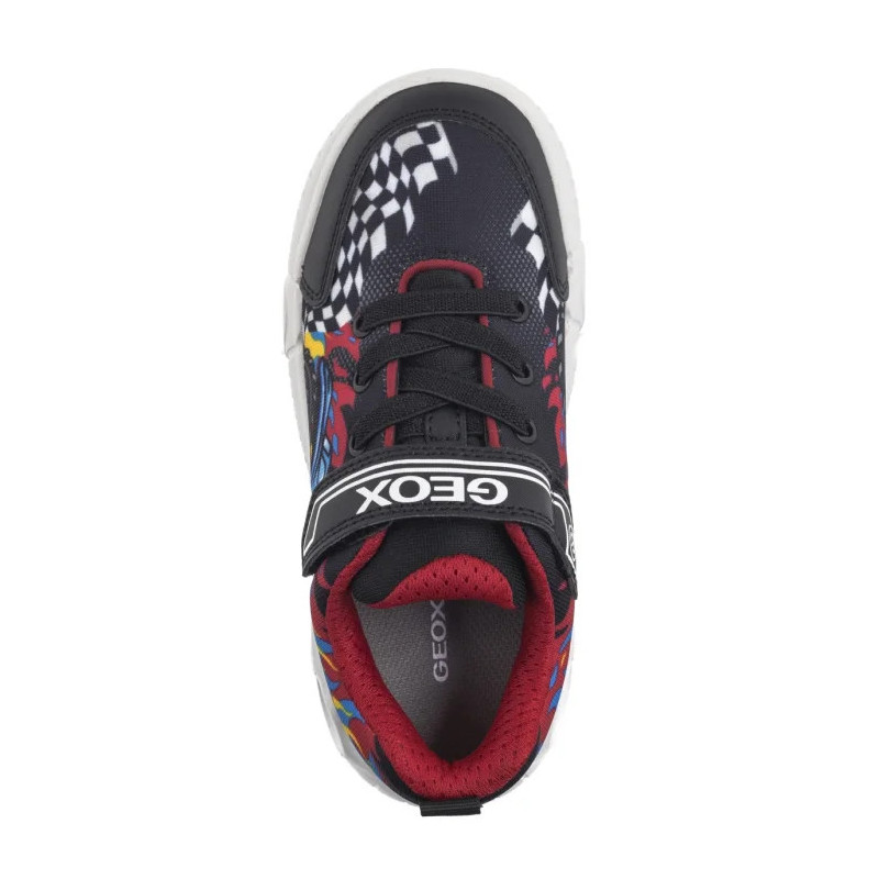 Geox J Wroom B. D -Pr.Mesh + Pr.Dbk Black/Red J55GAD 02ACE C0048 (GE205-a) sporta apavi
