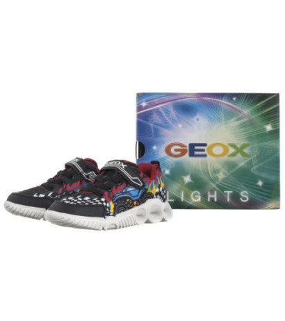 Geox J Wroom B. D -Pr.Mesh + Pr.Dbk Black/Red J55GAD 02ACE C0048 (GE205-a) sportiniai bateliai