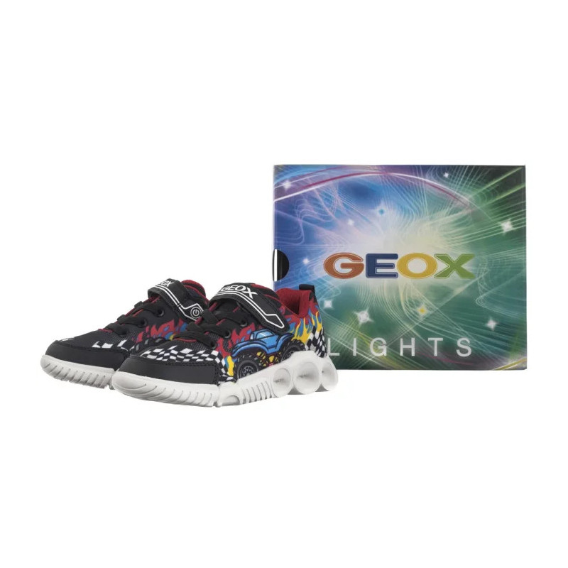 Geox J Wroom B. D -Pr.Mesh + Pr.Dbk Black/Red J55GAD 02ACE C0048 (GE205-a) sports shoes