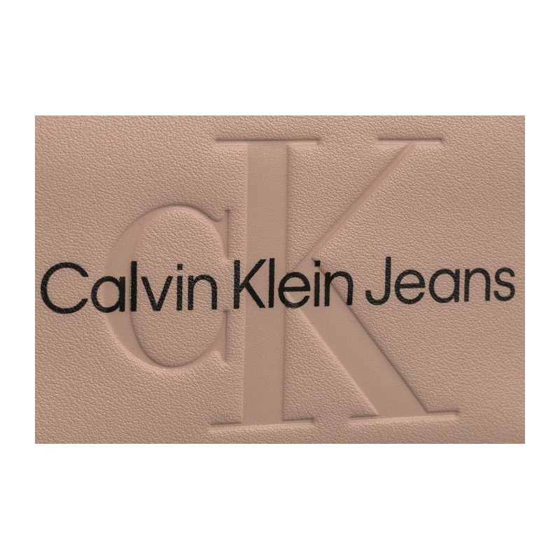Calvin Klein Sculpted Med Zip Around Mono Pale Conch Logo K60K607229 TFT (CK121-f) handbag