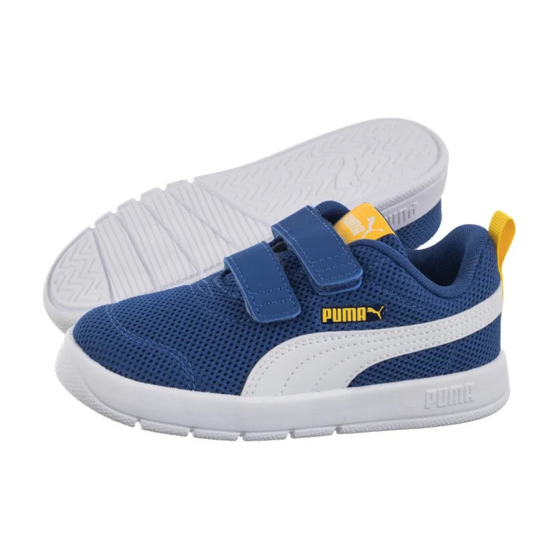 Puma Courtflex V3 Mesh Inf Clyde Royal-White-Yellow 398086-05 (PU619-b) sports shoes
