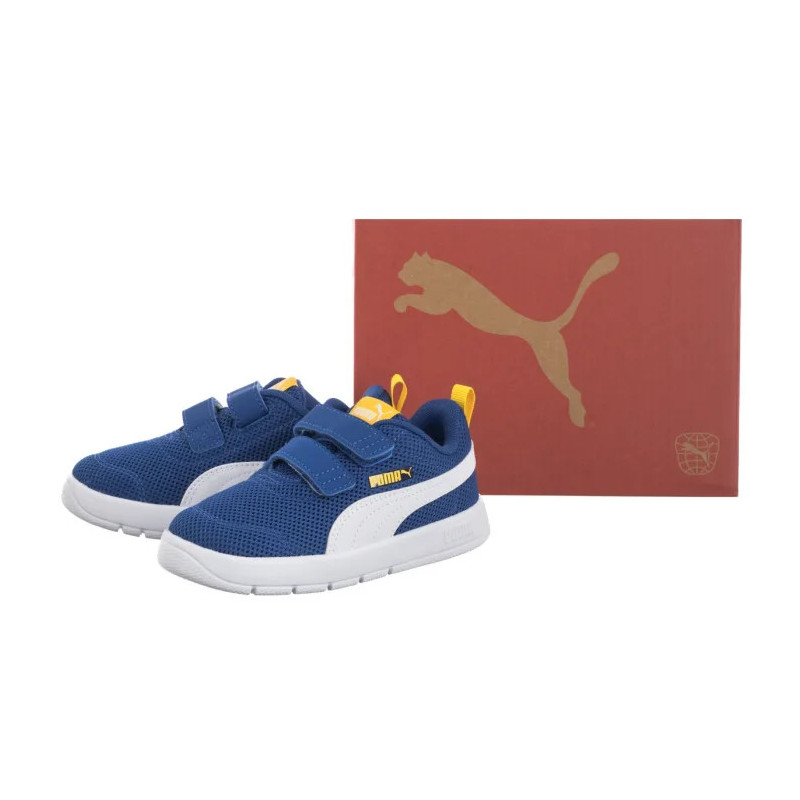 Puma Courtflex V3 Mesh Inf Clyde Royal-White-Yellow 398086-05 (PU619-b) sporta apavi