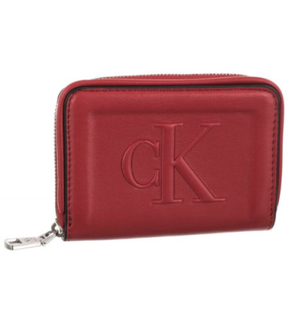 Calvin Klein Sculpted Med Zip Around Pipping K60K610353 XL6 Dark Candy Apple (CK178-b) rokassoma