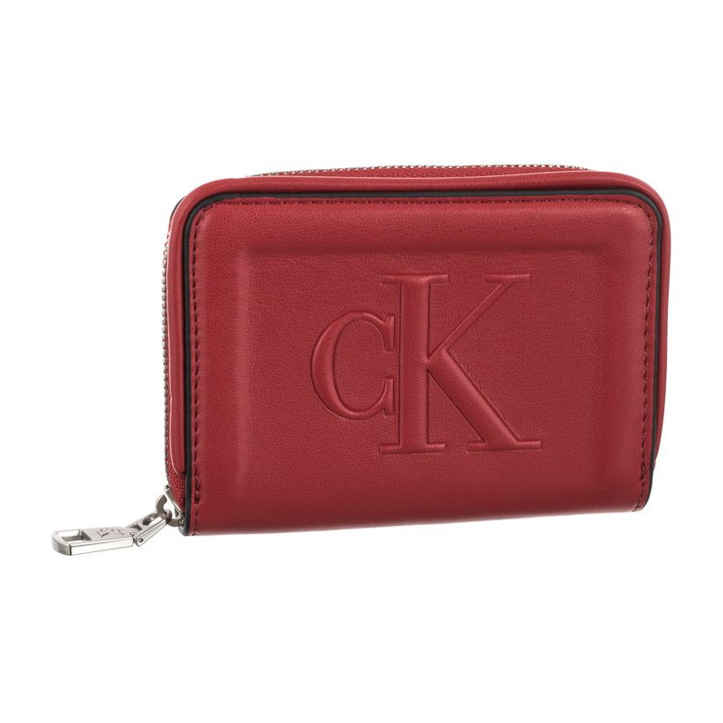 Calvin Klein Sculpted Med Zip Around Pipping K60K610353 XL6 Dark Candy Apple (CK178-b) rokassoma