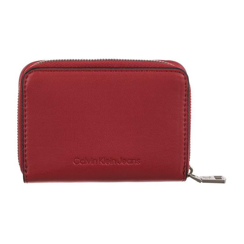 Calvin Klein Sculpted Med Zip Around Pipping K60K610353 XL6 Dark Candy Apple (CK178-b) handbag