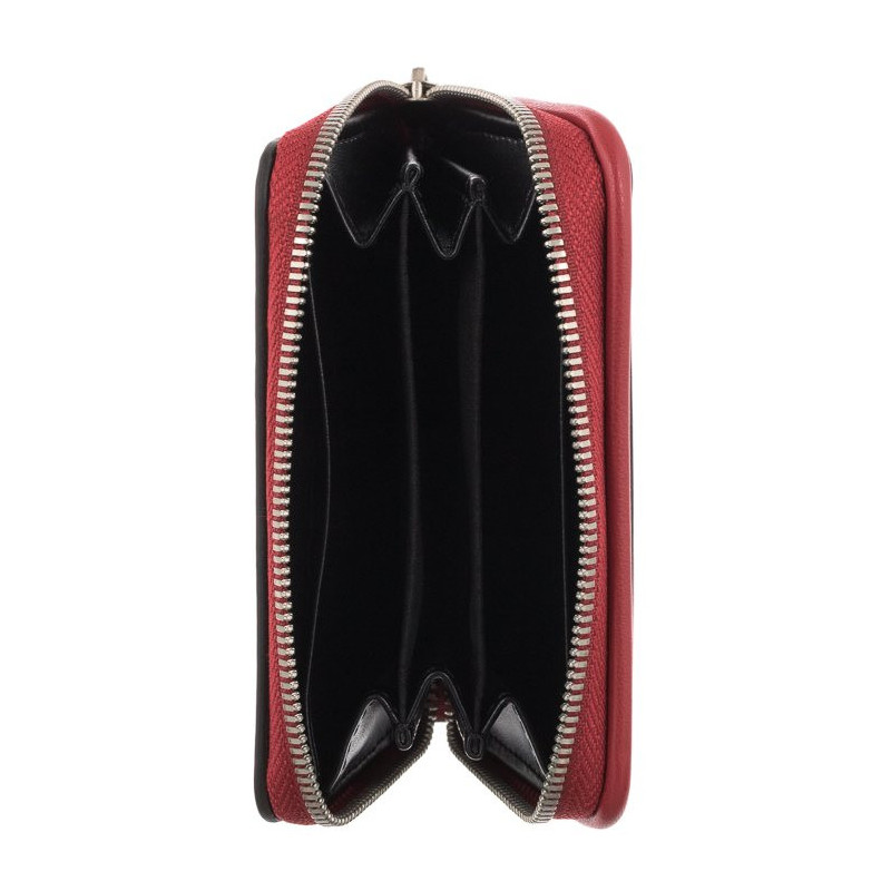 Calvin Klein Sculpted Med Zip Around Pipping K60K610353 XL6 Dark Candy Apple (CK178-b) handbag