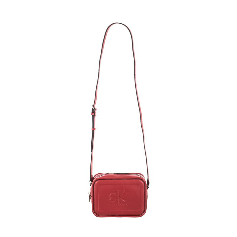 Calvin Klein Sculpted Camera Bag Pipping K60K610309 XL6 Dark Candy Apple (CK179-b) handbag