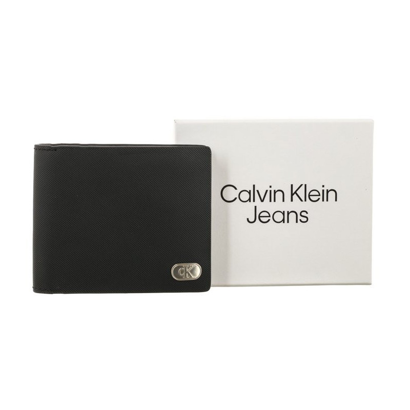 Calvin Klein Textured Bifold W/Coin Black K50K511475 BEH (CK403-a) handbag