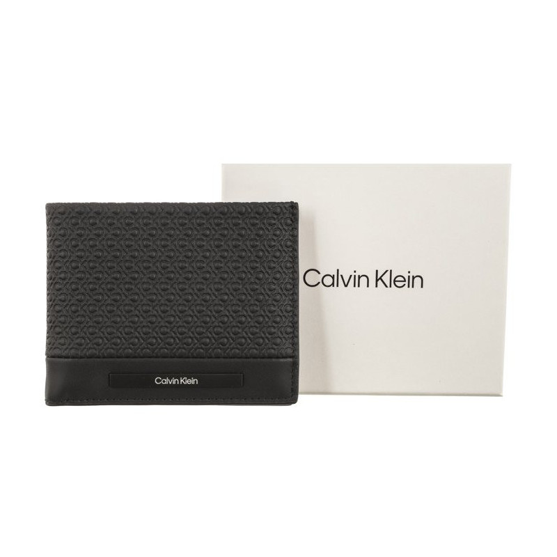 Calvin Klein Modern Bar Bifold 6Cc W/Bill Black Nano Mono K50K511374 0GL  (CK408-a) rokassoma