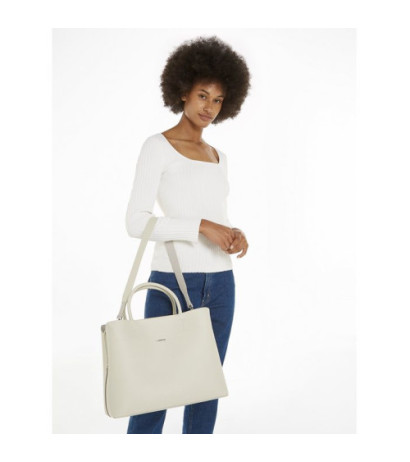 Calvin Klein Business Large Tote Saffiano DK Ecru/Sand Pebble K60K611674 PC4 (CK450-a) rokassoma