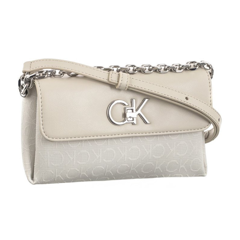Calvin Klein Re-Lock Mini Crossbody Bag_JCQ Dk Ecru Jacquard Mono K60K611989 PC4 (CK478-a) rankinė