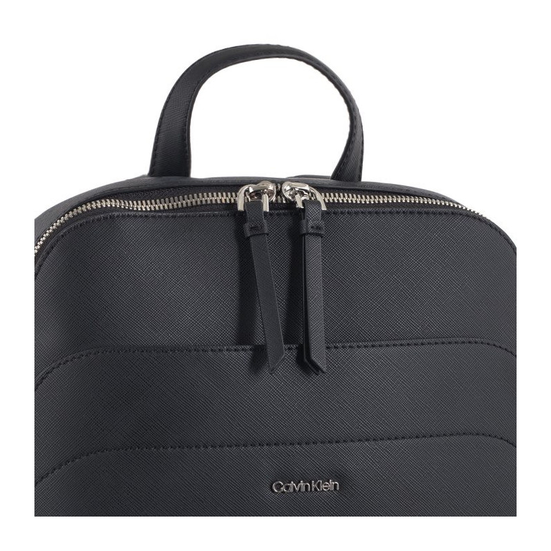 Calvin Klein Business Backpack Saffiano Black/Sand Pebble K60K611676 BEH (CK485-a) mugursoma