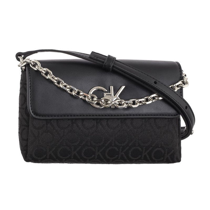 Calvin Klein Re-Lock Mini Crossbody Bag CK Black Mono Jacquard K60K612642 0GK (CK519-a) rokassoma