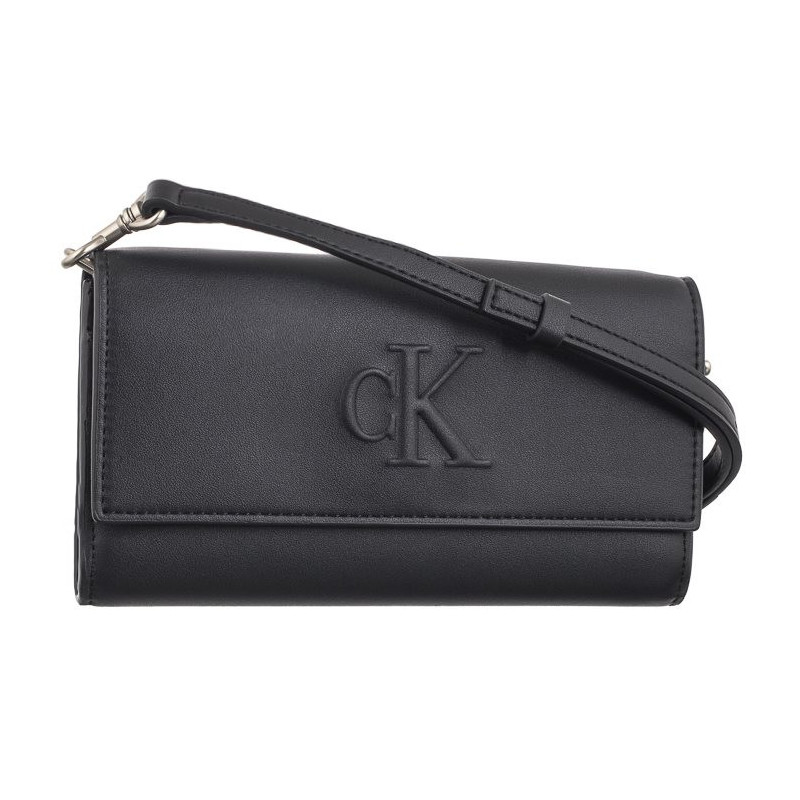 Calvin Klein Sculpted Long Fold Strap Deboss Black K60K612742 BEH (CK531-a) rankinė