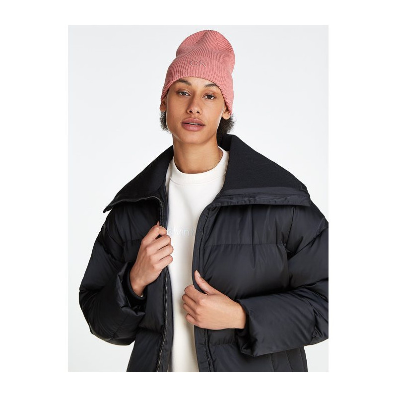 Calvin Klein CK Embroidery Fine Rib Beanie Dusty Rose K60K612590 VCE (CK554-b) kepurė
