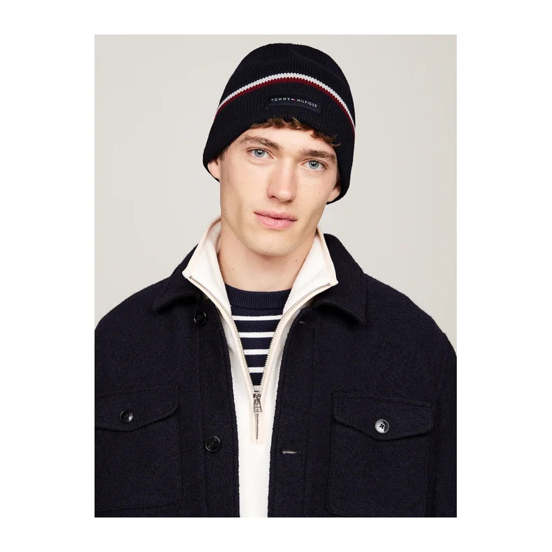 Tommy Hilfiger TH Corp Love Solid Stripe Beanie AM0AM12983 DW6 (TH1182-a) kepurė