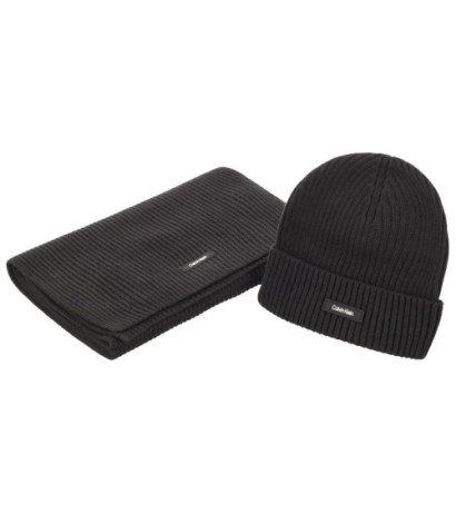 Calvin Klein Gs Classic Rib Beanie+Scarf Ck Black K50K512389 BEH (CK577-a) piederums
