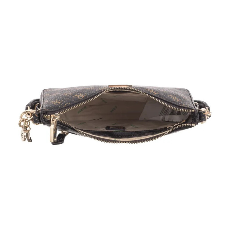 Guess Eco Erica Top Zip Shoulder Bag HWEQG9 51018 Brown Logo (GU664-a) rankinė