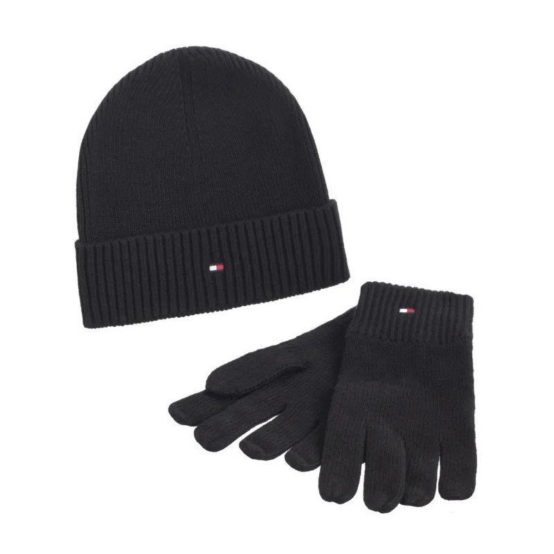 Tommy Hilfiger Flag Pima Cotton Beanie & Gloves AM0AM12938 BDS (TH1225-a) piederums