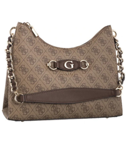 Guess Izzy Top Zip Shoulder Bag HWSG86 54010 Latte Logo/Brown (GU712-a) handbag