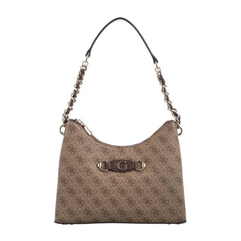 Guess Izzy Top Zip Shoulder Bag HWSG86 54010 Latte Logo/Brown (GU712-a) rankinė