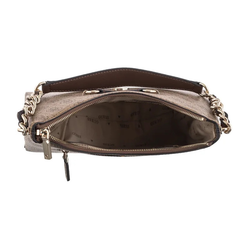 Guess Izzy Top Zip Shoulder Bag HWSG86 54010 Latte Logo/Brown (GU712-a) rokassoma