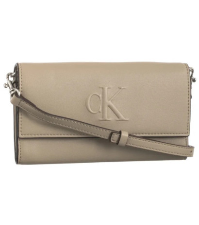 Calvin Klein Sculpted Long Fold Strap Wallet Crockery LV04K1006G PBF (CK640-a) handbag