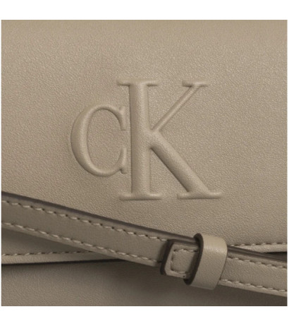 Calvin Klein Sculpted Long Fold Strap Wallet Crockery LV04K1006G PBF (CK640-a) rankinė