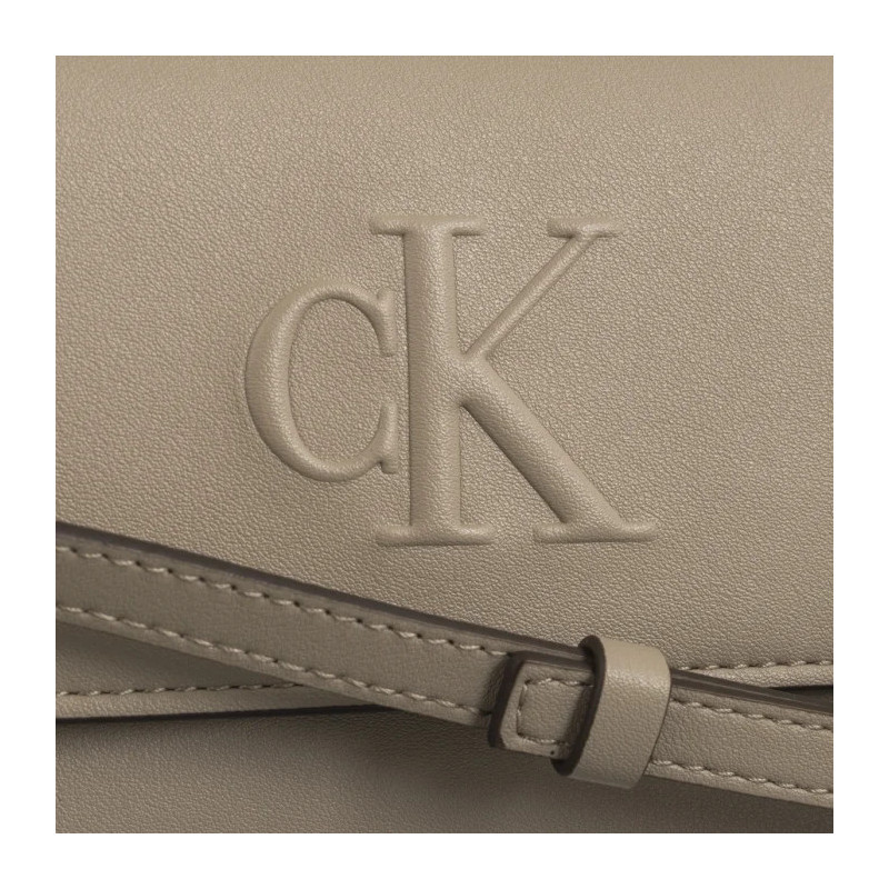 Calvin Klein Sculpted Long Fold Strap Wallet Crockery LV04K1006G PBF (CK640-a) rankinė