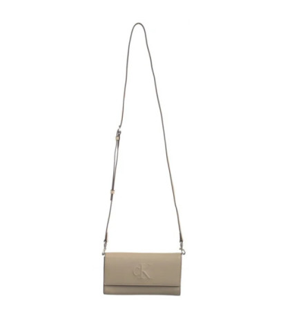 Calvin Klein Sculpted Long Fold Strap Wallet Crockery LV04K1006G PBF (CK640-a) rankinė