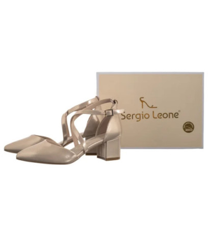 Sergio Leone Złote Satynowe SK 830 (SL578-a) kurpes