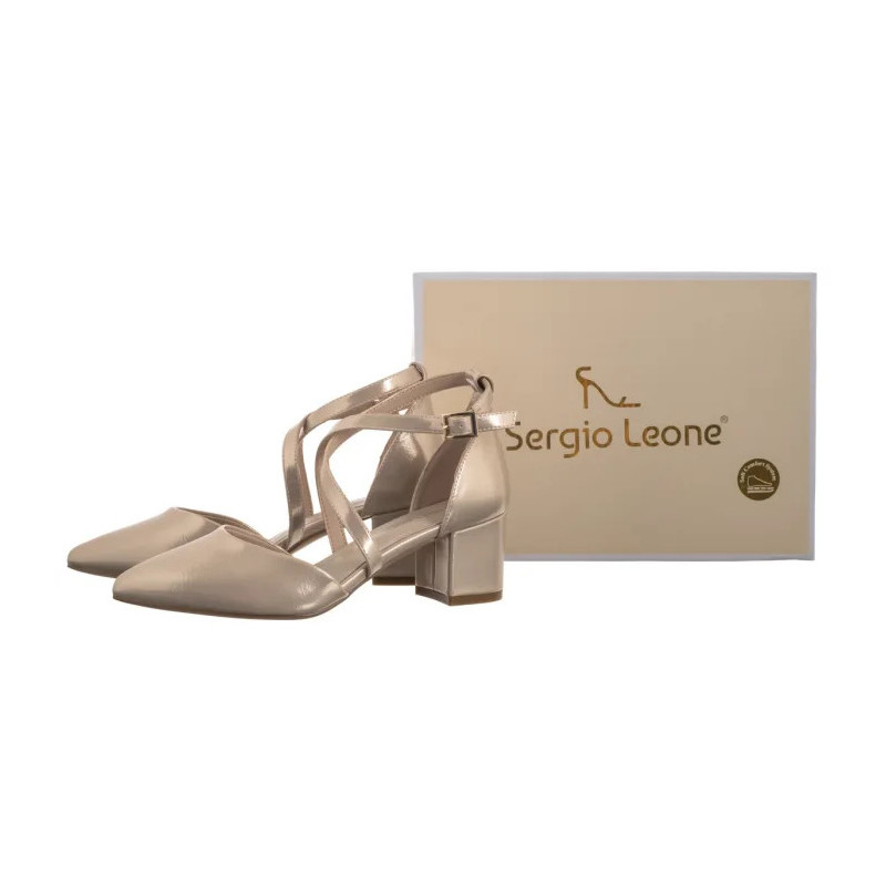 Sergio Leone Złote Satynowe SK 830 (SL578-a) bateliai