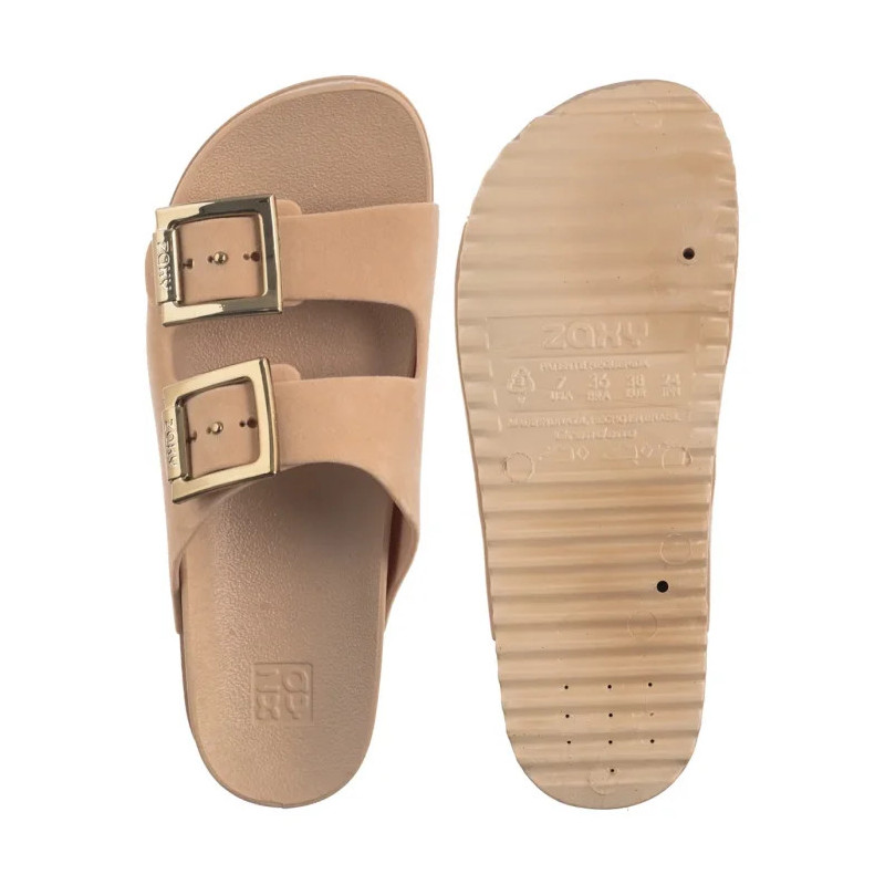 Zaxy Partner New AD RR285027/BG970 Beż Welur (ZA199-b) Sieviešu apavi/Flip Flops