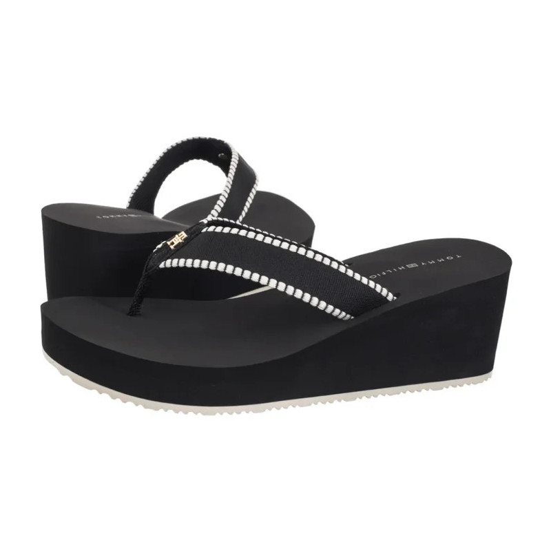 Tommy Hilfiger Wedge Beach Sandal Black FW0FW08738 BDS (TH1353-b) kingad
