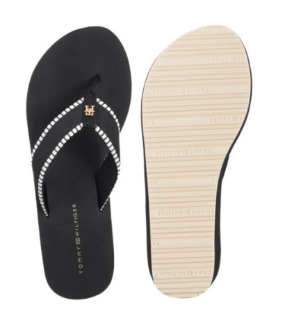 Tommy Hilfiger Wedge Beach Sandal Black FW0FW08738 BDS (TH1353-b) shoes